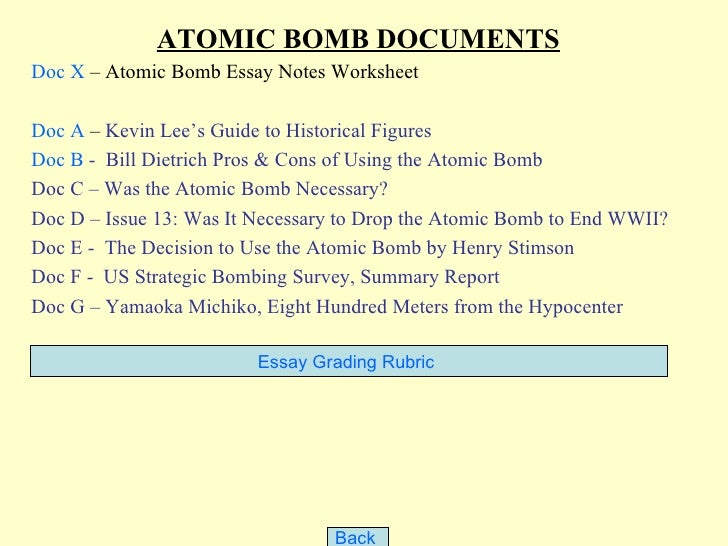 3 reasons why the atomic bomb was not necessary essay