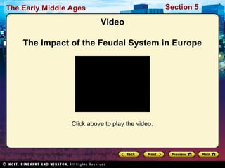 Section 5

The Early Middle Ages

Video
The Impact of the Feudal System in Europe

Click above to play the video.

 