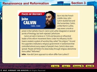 Renaissance and Reformation

Section 3

 