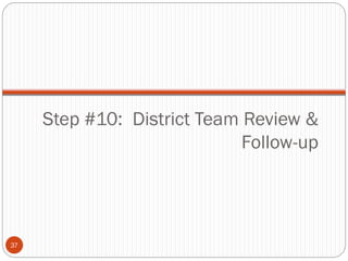 Step #10: District Team Review &
Follow-up

37

 