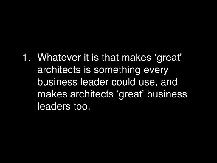 Architectural Leadership