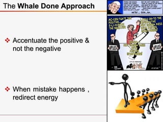 The Whale Done Approach
 Accentuate the positive &
not the negative
 When mistake happens ,
redirect energy
 