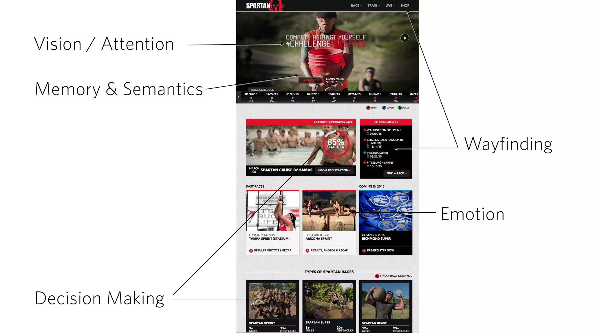 Decision Making
Emotion
Vision / Attention
Memory & Semantics
Wayfinding
 