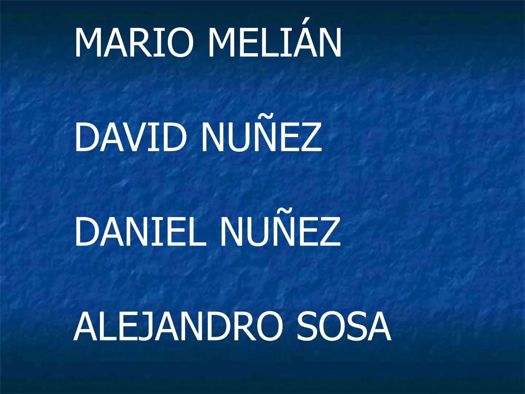 MARIO MELIÁN
DAVID NUÑEZ
DANIEL NUÑEZ
ALEJANDRO SOSA