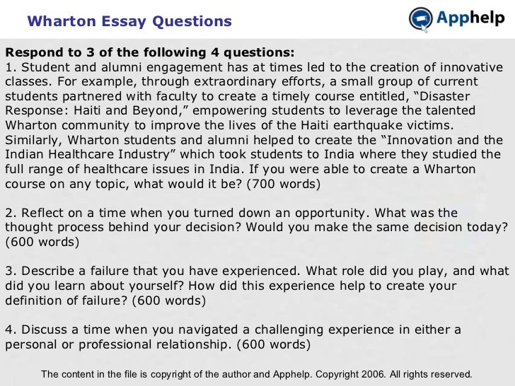 Into The Wild Essay Thesis Wharton Essay Questions The Content In The File Is Copyright Of The Author And Apphelp High School Argumentative Essay Topics also Argumentative Essay Proposal Wharton Essays Examples Of A Thesis Statement In An Essay