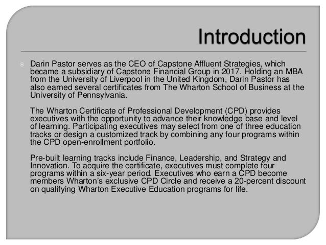 Wharton S Certificate Of Professional Development Enhances Leadership