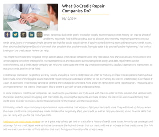 What do credit repair companies do?