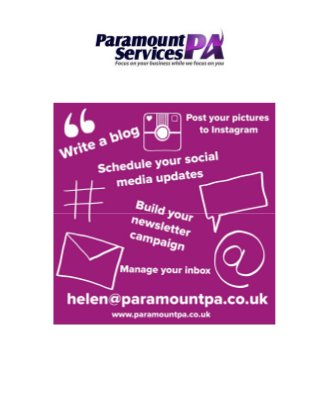 Virtual Assistant in Coventry - Paramount PA Services - How we can help!
