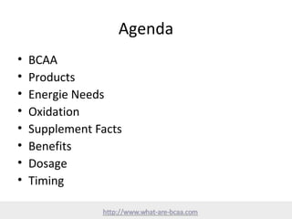 What are BCAA | PPT