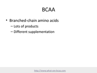 What are BCAA | PPT