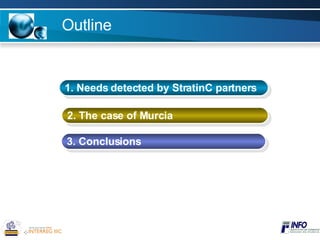 Outline 1. Needs detected by StratinC partners   2. The case of Murcia 3. Conclusions 