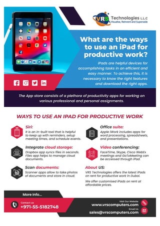 What are the Ways to Use an iPad for Productive Work?