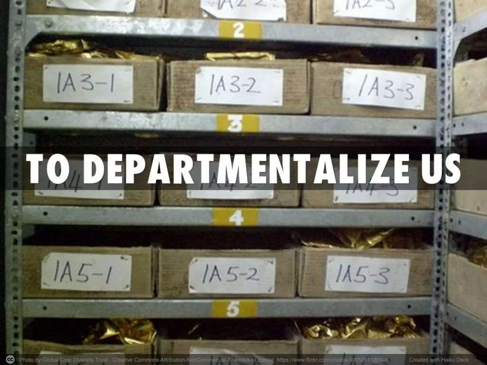 Photo by Global Crop Diversity Trust - Creative Commons Attribution-NonCommercial-ShareAlike License https://www.flickr.com/photos/39052611@N05 Created with Haiku Deck
 