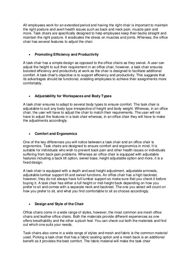 What's the Difference Between an Office Chair and a Task Chair?