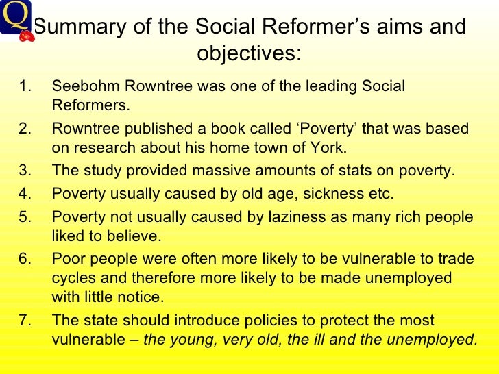 What Did The Social Reformers Set Out To Achieve?