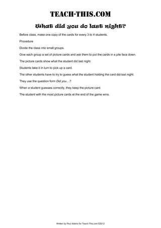 What did-you-do-last-night | PDF | Television | Entertainment