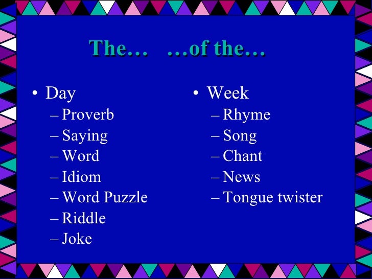 What Do We Have Today