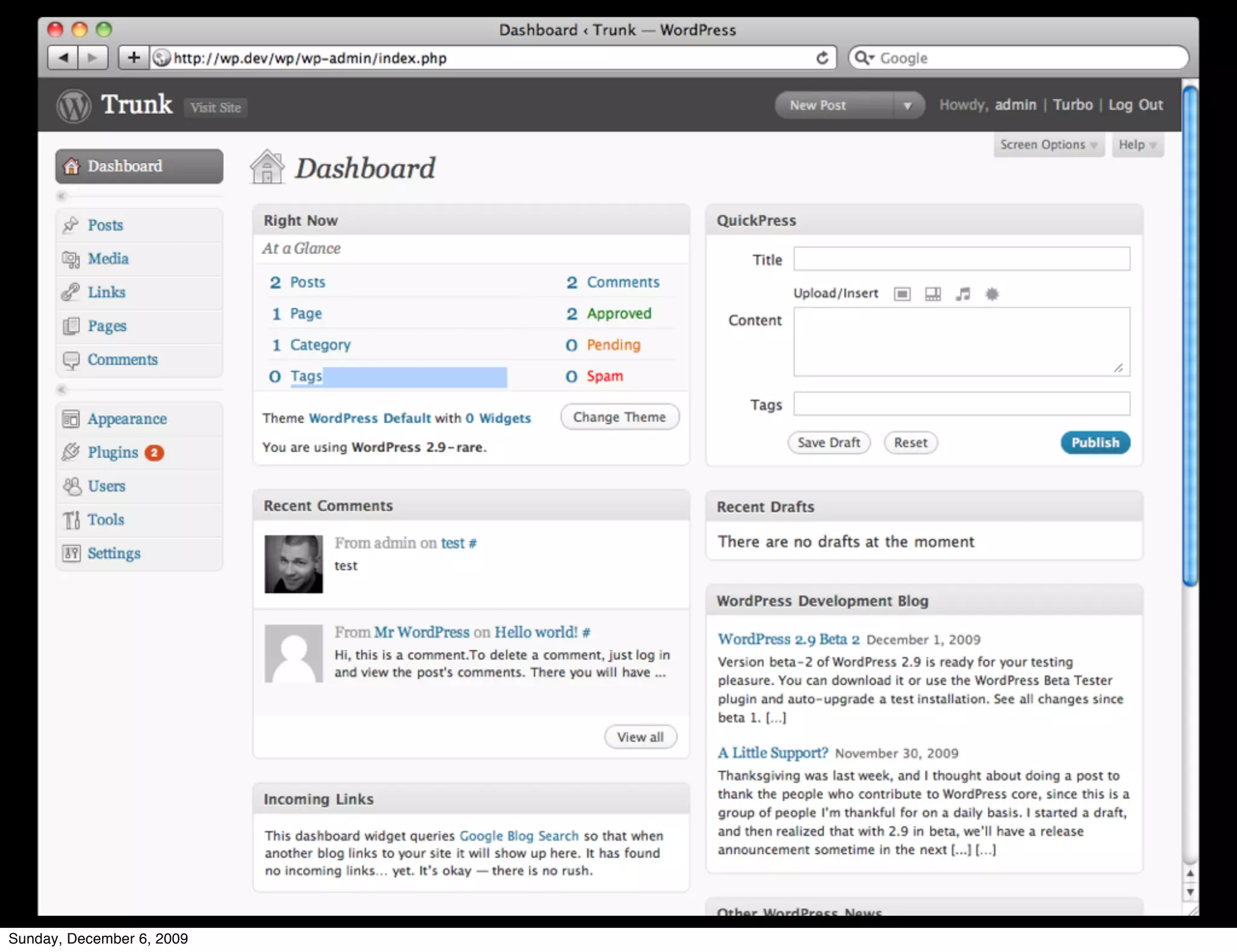 Sunday, December 6, 2009
 