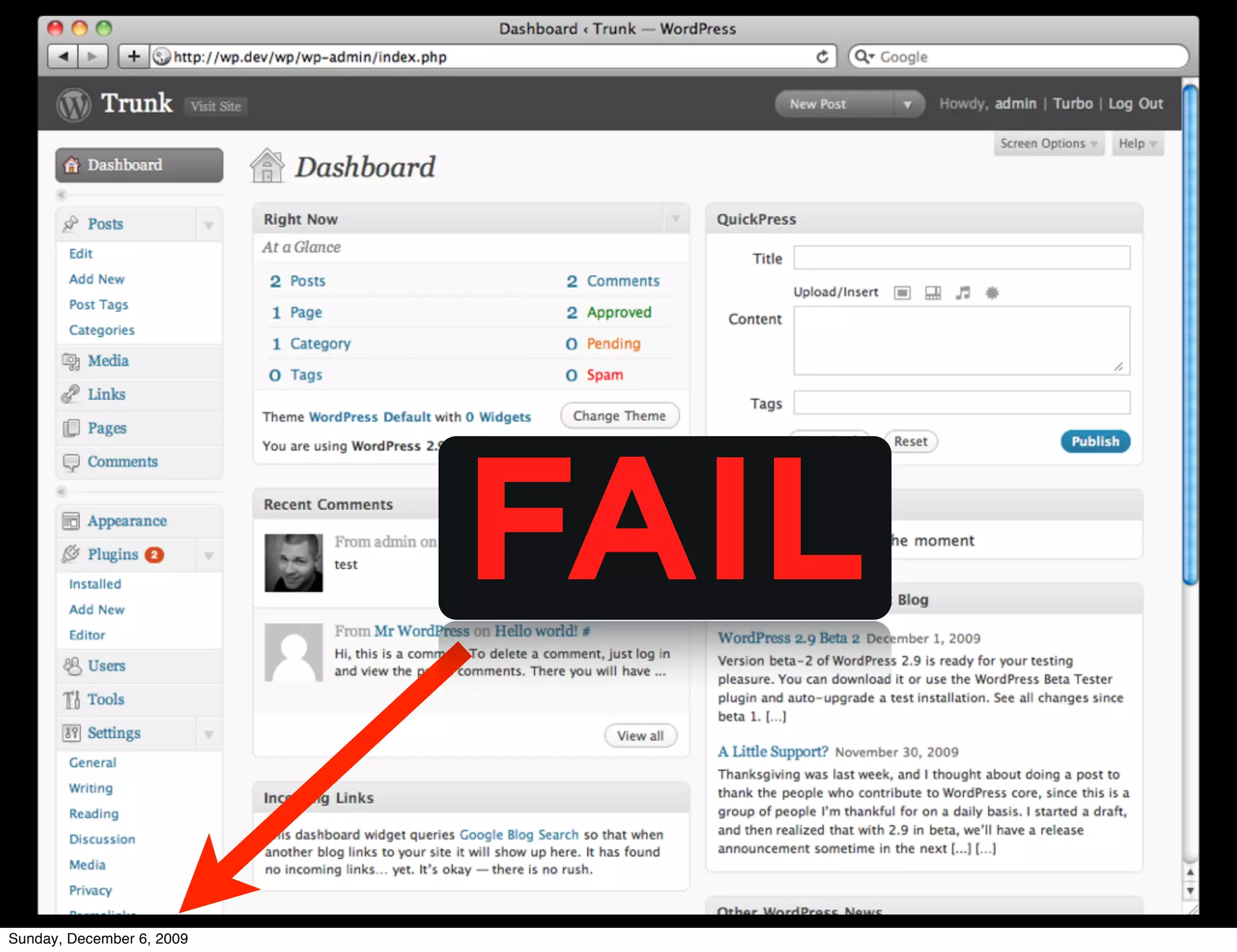 FAIL

Sunday, December 6, 2009
 