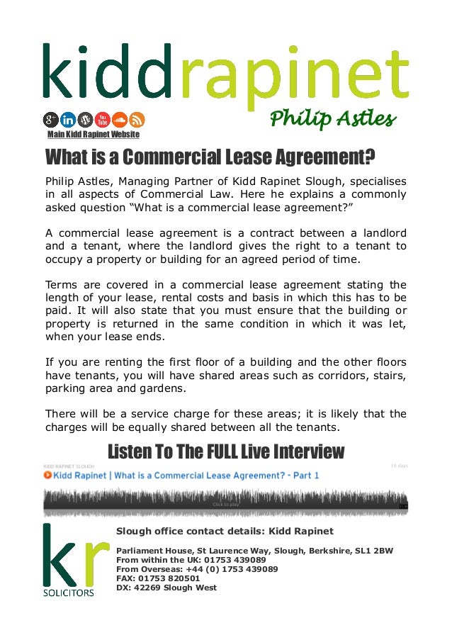 What Is A Commercial Lease Agreement 