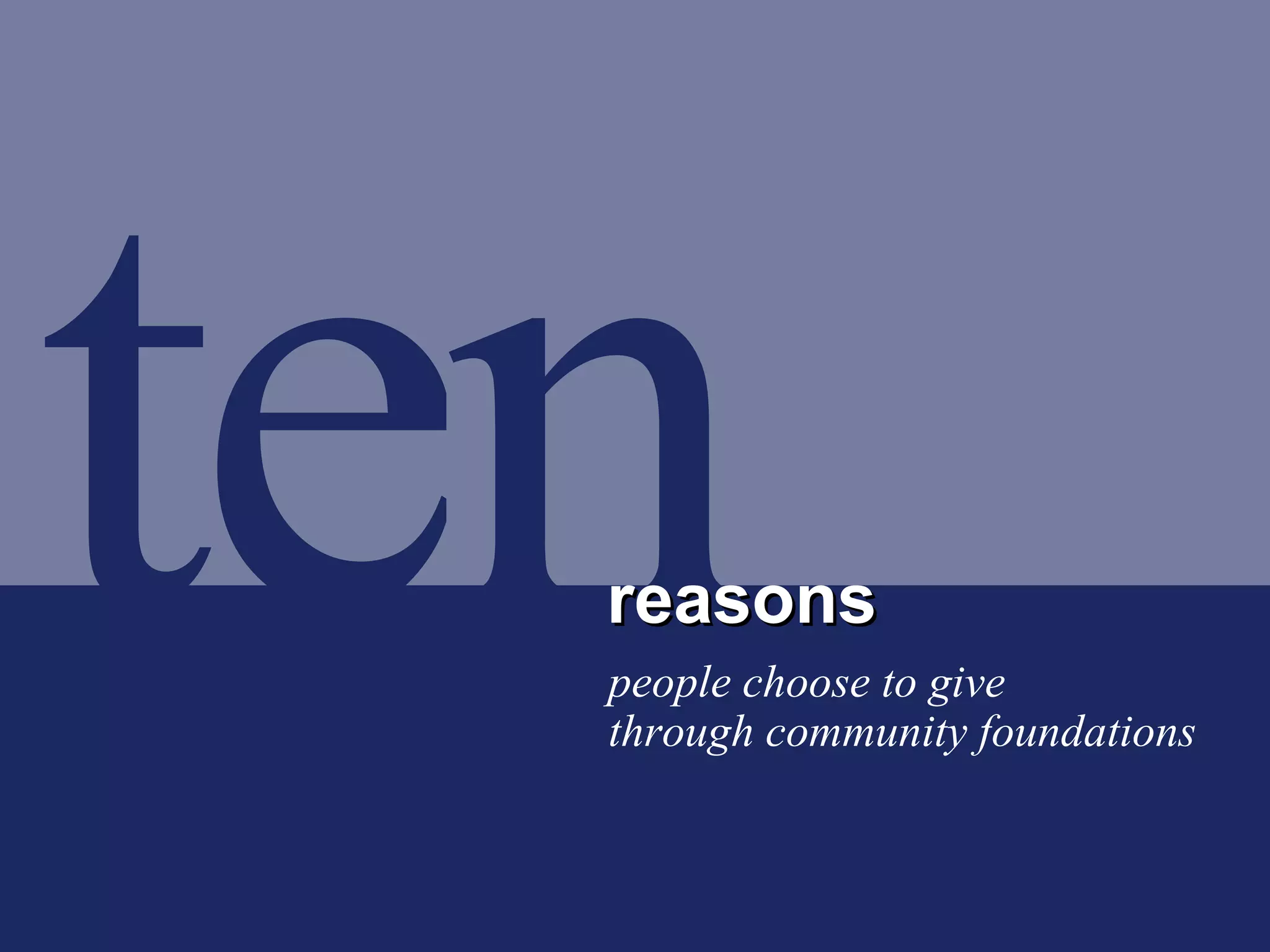 What is a Community Foundation?