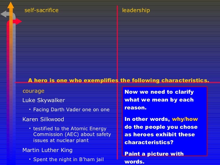 what is a hero characteristics of a hero essay