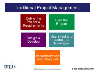 © PMIS Consulting Limited: all rights reserved
Traditional Project Management:
pmis-consulting.com
Define the
Project &
Re...