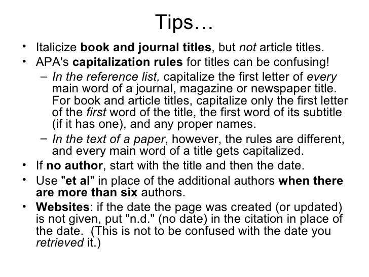 do you italicize essay titles in apa