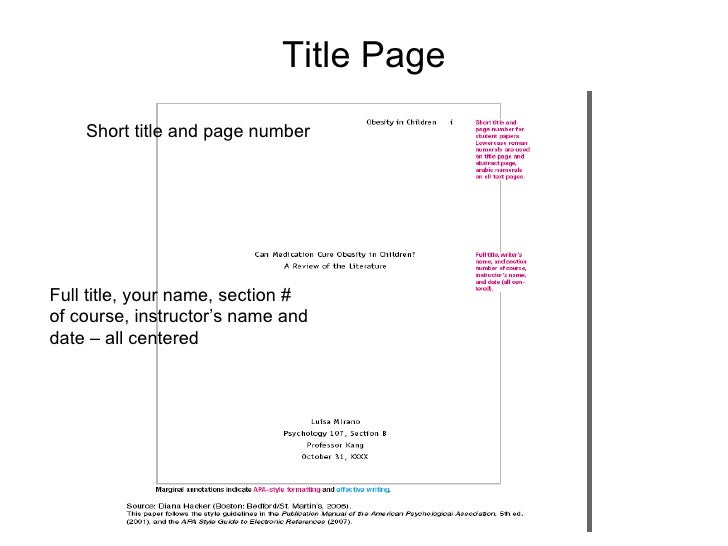 Basic apa formatting