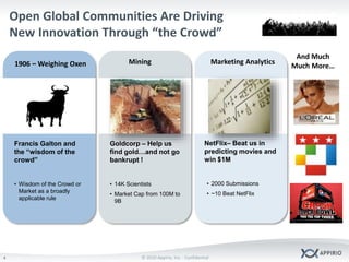 © 2010 Appirio, Inc. - Confidential
Open Global Communities Are Driving
New Innovation Through “the Crowd”
4
Marketing Ana...