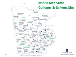 18
Minnesota State
Colleges & Universities
http://minnstate.edu/colleges/campuses.html
 