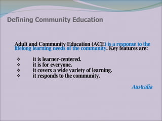 What Is Community Education | PPT
