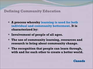 What Is Community Education