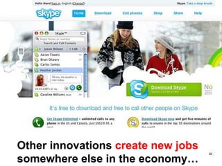 Other innovations create new jobs
somewhere else in the economy…
 