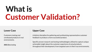 What is Customer Validation | PDF