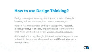 How to use Design Thinking?
Design thinking experts may describe the process differently,
breaking it down into three, fou...