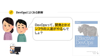 DevOpsによくある誤解
31
DevOpsって、開発とかイ
ンフラの人達がやるんで
しょ？
 