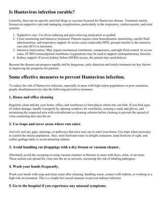 What is Hantavirus? How to prevent Hantavirus infection? | PDF