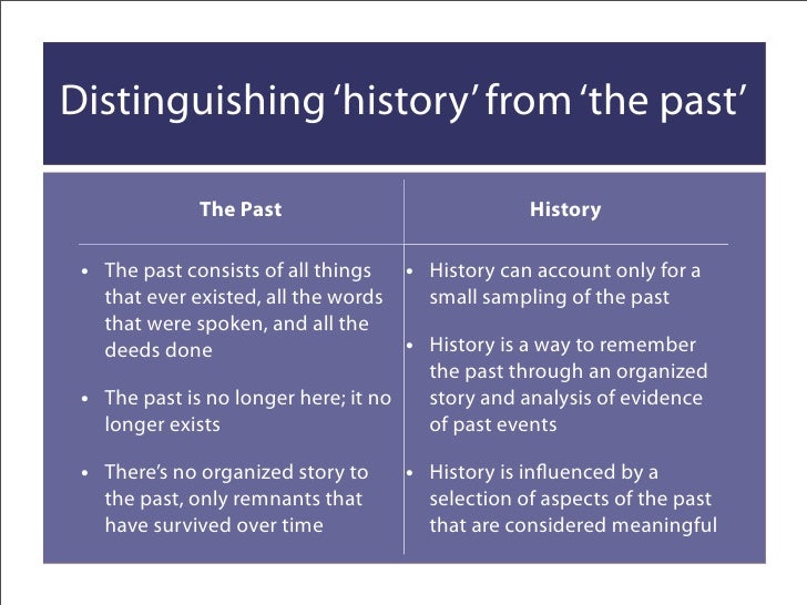 what is the difference between historical and past