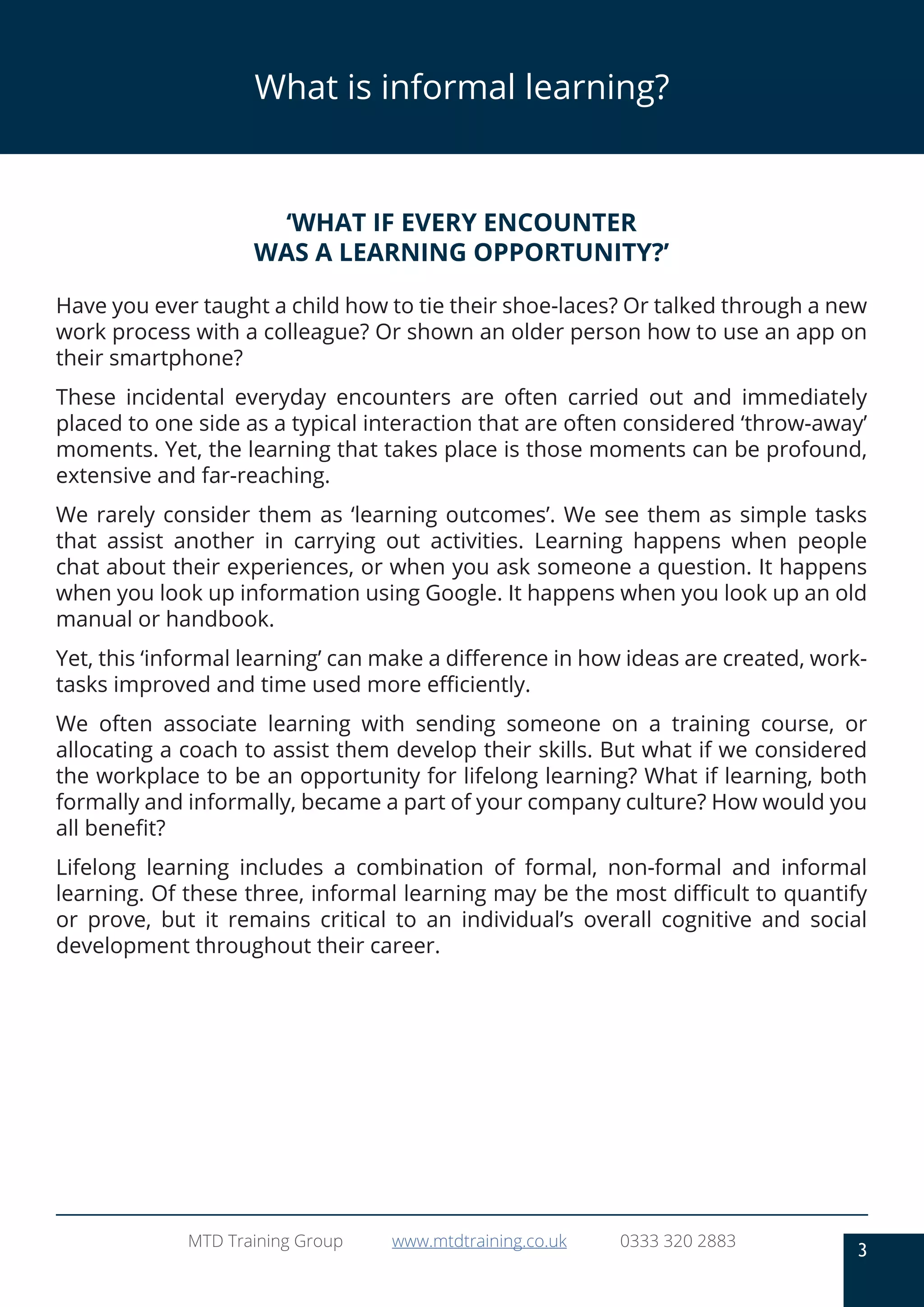 What Is Informal Learning & How To Implement It | PDF