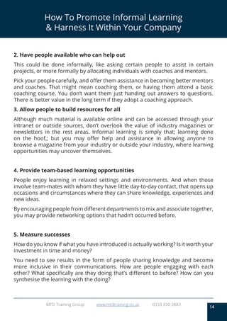 What Is Informal Learning & How To Implement It | PDF