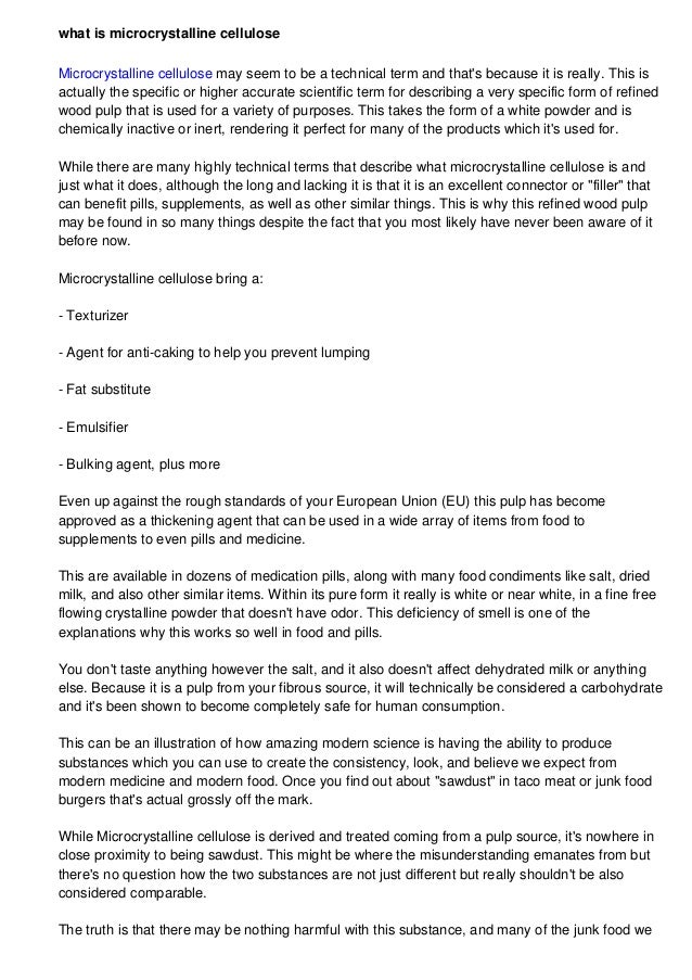 Exactly What Is Microcrystalline Cellulose What Is It Used For