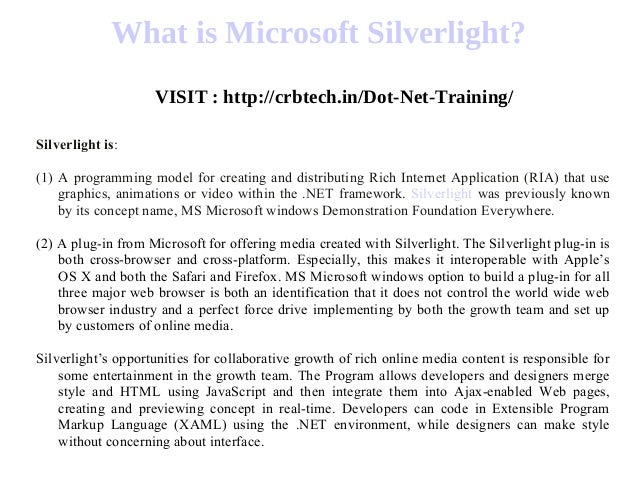 film streaming silverlight scarica