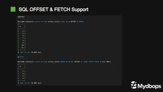 SQL OFFSET & FETCH Support
 