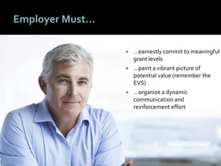 4848
Employer Must…
 …earnestly commit to meaningful
grant levels
 …paint a vibrant picture of
potential value (remember the
EVS)
 …organize a dynamic
communication and
reinforcement effort
 
