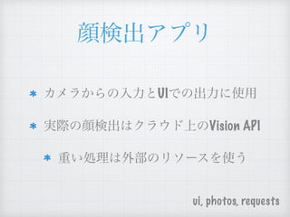 UI
Vision API
ui, photos, requests
 