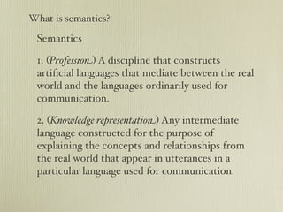 Semantic Web: A web that is not the Web