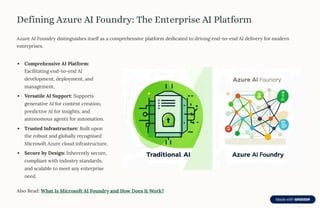 What Is the Azure AI Foundry and Why Does It Matter for Enterprises? | PDF