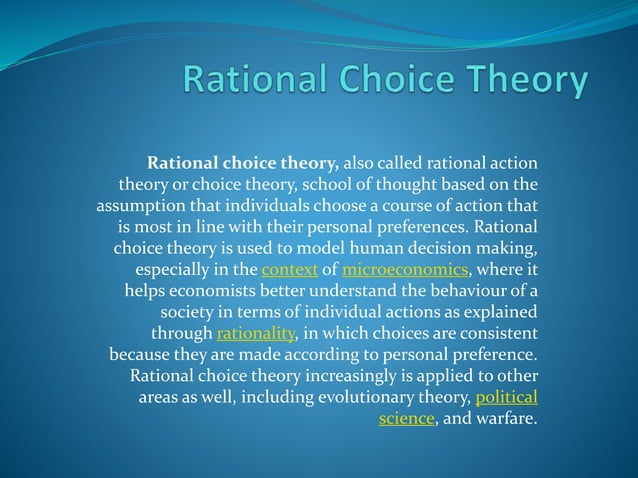 What Is the rational choice theory what-is-the-rational-choice-theory