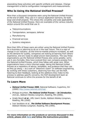 What Is the Rational Unified Process